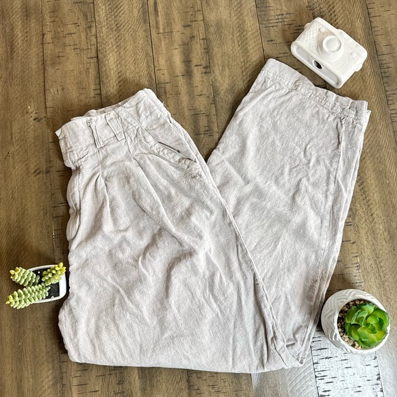 Free People Cream Textured Pants - Picture 2 of 13